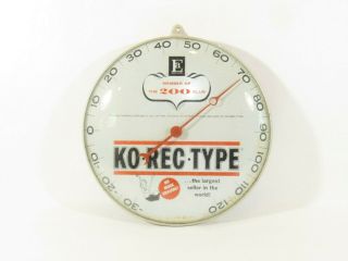 Vintage Advertising Thermometer Ko - Rec - Type Typewriter Correction Paper 1960s