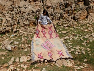 Vintage Authentic RUG Berber Handmade /Moroccan rug - Teppich 8 ' 8  /5 ' 2 6