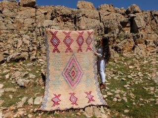 Vintage Authentic RUG Berber Handmade /Moroccan rug - Teppich 8 ' 8  /5 ' 2 7