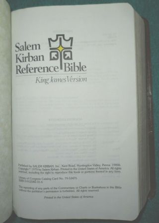 Rare,  Vintage Copyright 1979 Salem Kirban Reference Bible KJV 6