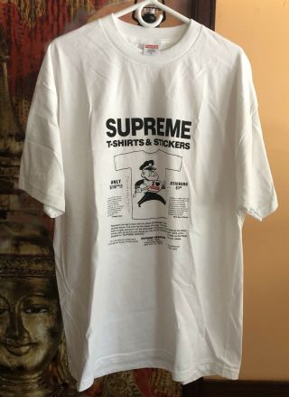 Vintage Supreme T - Shirts And Stickers Tee White Size Xl 100 Authentic Fw07 Rare