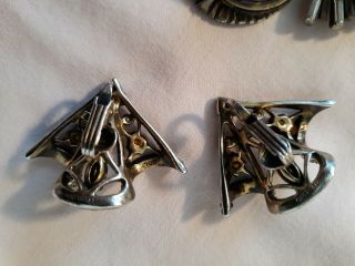 R.  DeRosa Sterling Rhinestone Clip Pin With Matching Earrings 8