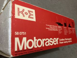 Vintage CORDLESS Keuffel & Esser Rechargeable Electric Eraser 58 0751 Motoraser 8