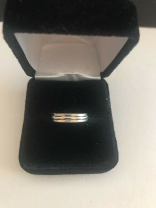 Vintage Artcarved 14k White Gold Wedding Band Ring Size 6,  Weight 3.  99 Grams