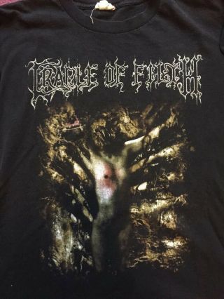 Cradle Of Filth Vintage 1990s Shirt Blue Grape Tag RARE Black Death Metal OG 3