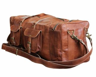 30 " Leather Retro Men Travel Duffel Vintage S Gym Luggage Duffel Bag