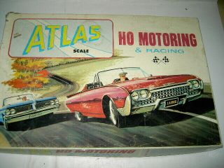 Old 1960,  S Atlas Ho Motoring Racing Slot Car Set