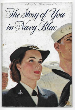1943 Ww Ii Booklet Waves / The Story Of You In Navy Blue