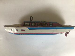 Vintage Tin Toy Boat By J.  Chein Made In USA 2