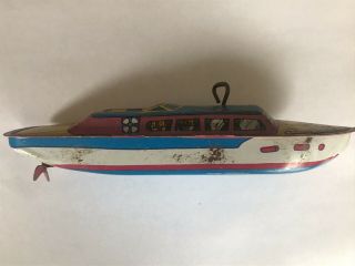 Vintage Tin Toy Boat By J.  Chein Made In USA 3