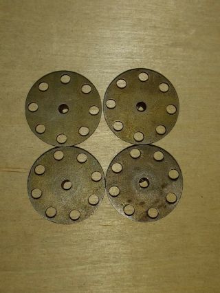 Erector Pierced Disks,  part BT,  sintered metal,  set of 4 2