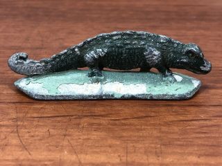 Old Antique Rare Reptile Collectible Vintage Lead Figure Alligator Crocodile Toy