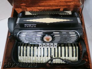Vintage Titano Organette Tune Chamber 120 Button 41 Key Accordion 17134 Italy
