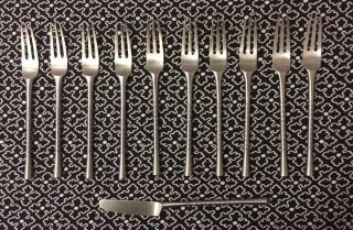 Dansk Jette Silver Flatware Salad/dessert 10 Forks Spread Knife Vintage Modern