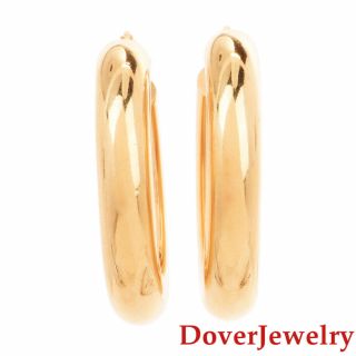 Italian Milor 14K Yellow Gold Hoop Earrings NR 2