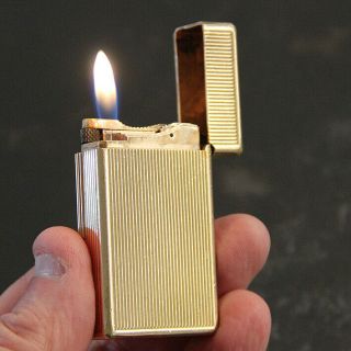St Dupont Line1 Bs Vintage Gold Pl.  " Jubilee Style Design " Lighter Briquet,  Gift