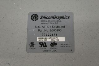 RARE Vintage Silicon Graphics SGI AT101 Grey Keyboard ALPS 9500900 BIGFOOT 5