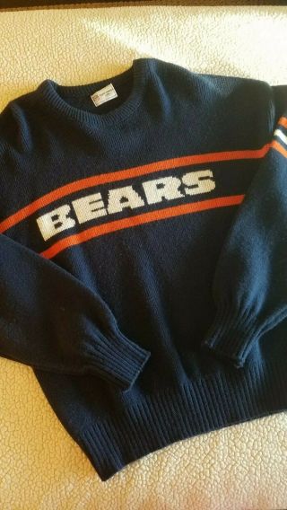 Vintage Mike Ditka,  Chicago Bears Sweater,  Size L,  Nfl Ltd. ,  Wool Blend