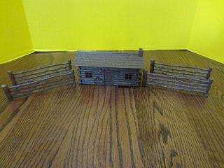 Vintage Marx Plastic Log Cabin With Fencing Parts Fast S/h