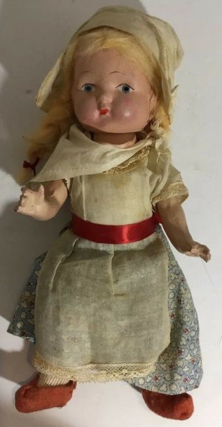ANTIQUE/ VINTAGE ALL COMPOSITION BOY/GIRL DOLLS IN HOUSE.  Vogue? Effanbee? 8