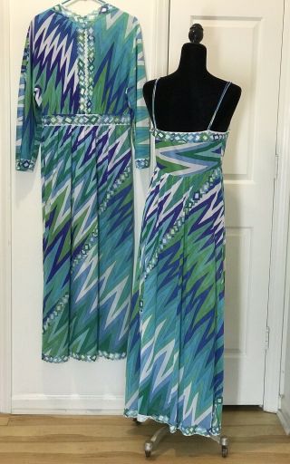 Vintage 1960 ' s Emilio Pucci for Formfit Rogers Peignoir Gown & Robe Set Size M 4