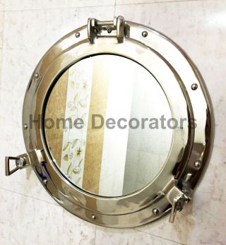 Vintage 17 " Wall Hanging Mirror Porthole Round Frame Home Decor Wall Mirror