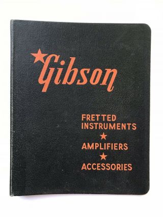 Vintage Gibson Guitars Amplifiers Dealer Brochure Binder / Les Paul Sg Etc
