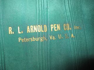 Vintage R.  L.  Arnold Pen Co.  Petersburg VA Salesman Display Case (Made in USA) 1A 2