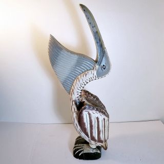 Vintage Hand Carved Pelican Sculptures 4