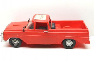 Vintage 1960 Eldon Red Pick Up Truck Plastic Spare Tire,  Side Mirrors,  Wipers Usa