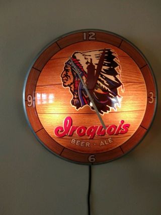 Iroquois Beer/ale - Clock Indian Chief Lighted Vintage.