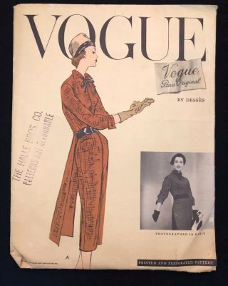 Vogue Paris Model 1346 Desses 50s Vintage 1956 Pattern Size 12 Bust 32