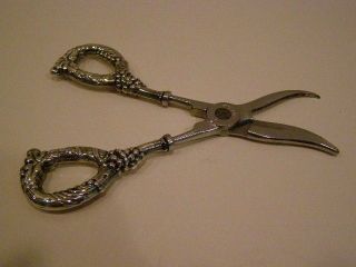 VINTAGE STERLING HANDLED ITALIAN GRAPE SCISSORS OR FRUIT SHEARS 2