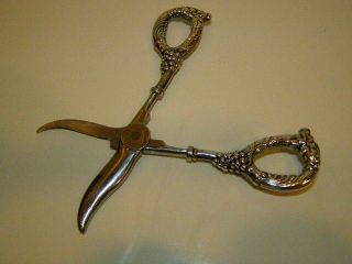 VINTAGE STERLING HANDLED ITALIAN GRAPE SCISSORS OR FRUIT SHEARS 7