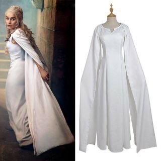 Cosplay Mother Of Dragons Game Of Thrones Daenerys Targaryen Costume Dress White