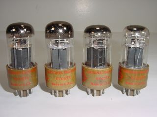 4 Vintage NOS 1960 ' s National 6V6GTA Brown Base 3 - Mica Match Amplifier Tube Quad 2