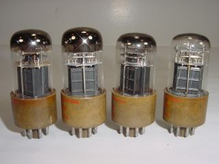 4 Vintage NOS 1960 ' s National 6V6GTA Brown Base 3 - Mica Match Amplifier Tube Quad 3