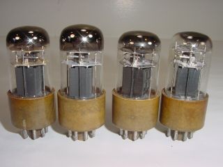 4 Vintage NOS 1960 ' s National 6V6GTA Brown Base 3 - Mica Match Amplifier Tube Quad 4