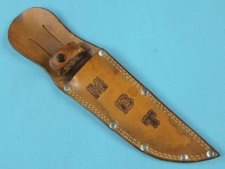 Vintage Us Tooled Brown Leather Sheath Scabbard For Hunting Fighting Knife