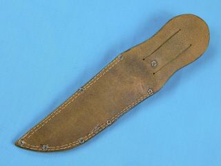Vintage US Tooled Brown Leather Sheath Scabbard for Hunting Fighting Knife 2