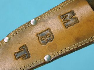 Vintage US Tooled Brown Leather Sheath Scabbard for Hunting Fighting Knife 3