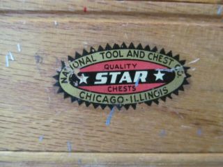 Vintage STAR Quality Chests Machinists Tool Box Wood Drawers w/Tracks 2