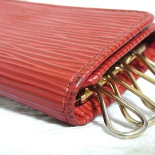 Auth Vintage Louis Vuitton Red Epi Leather Multicles 4 Key Case M6382E CA0045 5