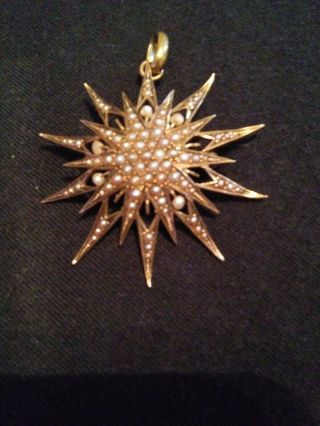 Antique Victorian Seed Pearl Pendant (for Necklace) Very Rare Vintage Jewelry