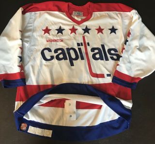 Authentic Ccm Center Ice Washington Capitals Pro Jersey Fight Strap 52 Vintage