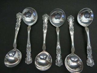 Set Of 6 Gorham Buttercup Sterling Silver Bouillon Soup Spoon 5 1/4 " W/monogram