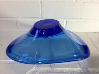 Large Vintage Mid Century Italian Murano Blue Glass Art Bowl 3