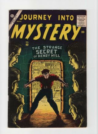 Journey Into Mystery 40 Fn,  6.  5 Vintage Marvel Atlas Comic Pre - Hero Horror 10c