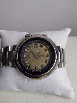 Vintage Tissot Navigator T12 World Time Watch GRAY VINTAGE COLLECTIBLE RARE Swis 3