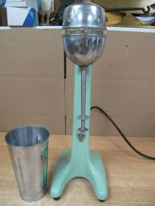 Vintage Hamilton Beach Milkshake Machine Mixer Model 33 Jadite With Cup